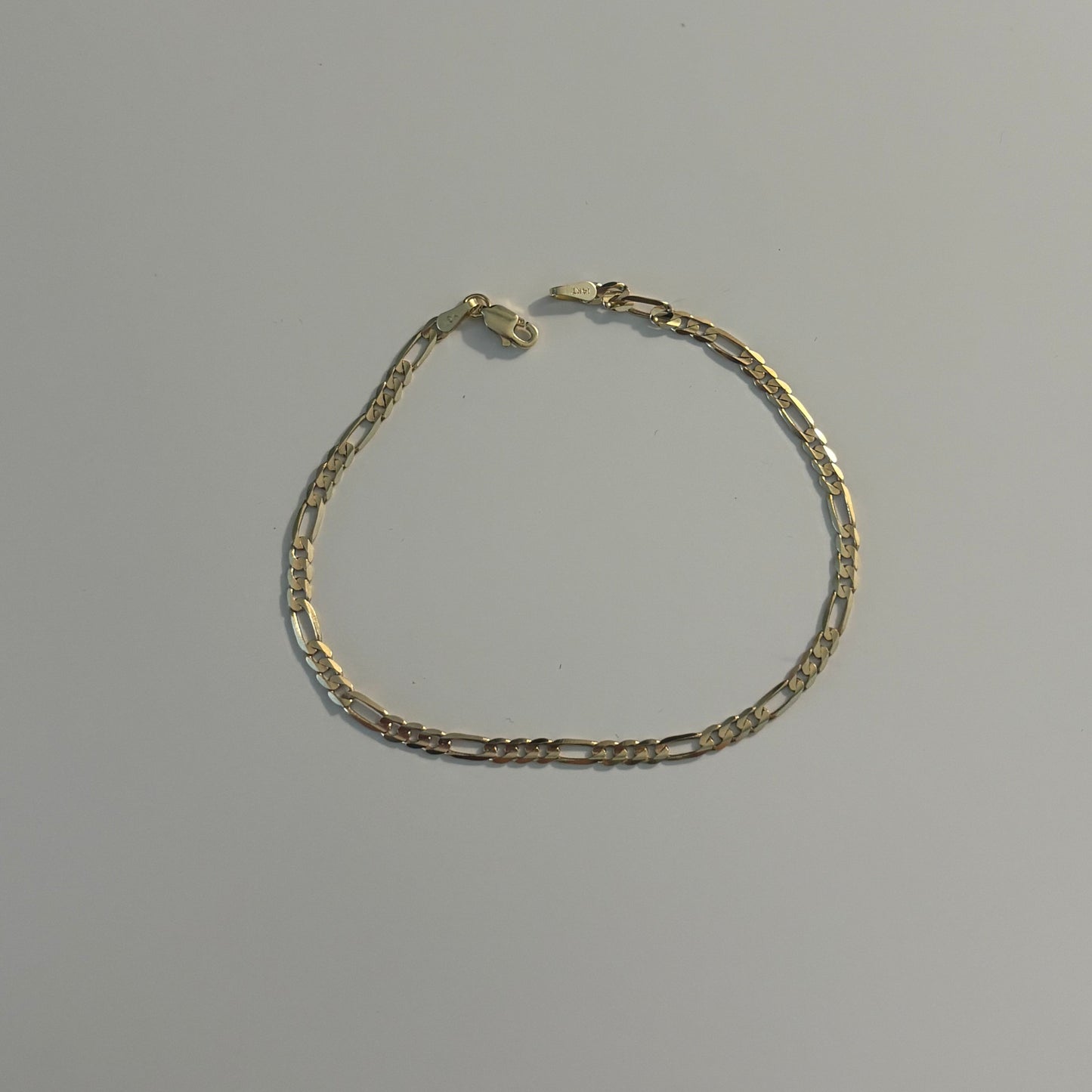 14K Yellow Gold Figaro Bracelet – 8”