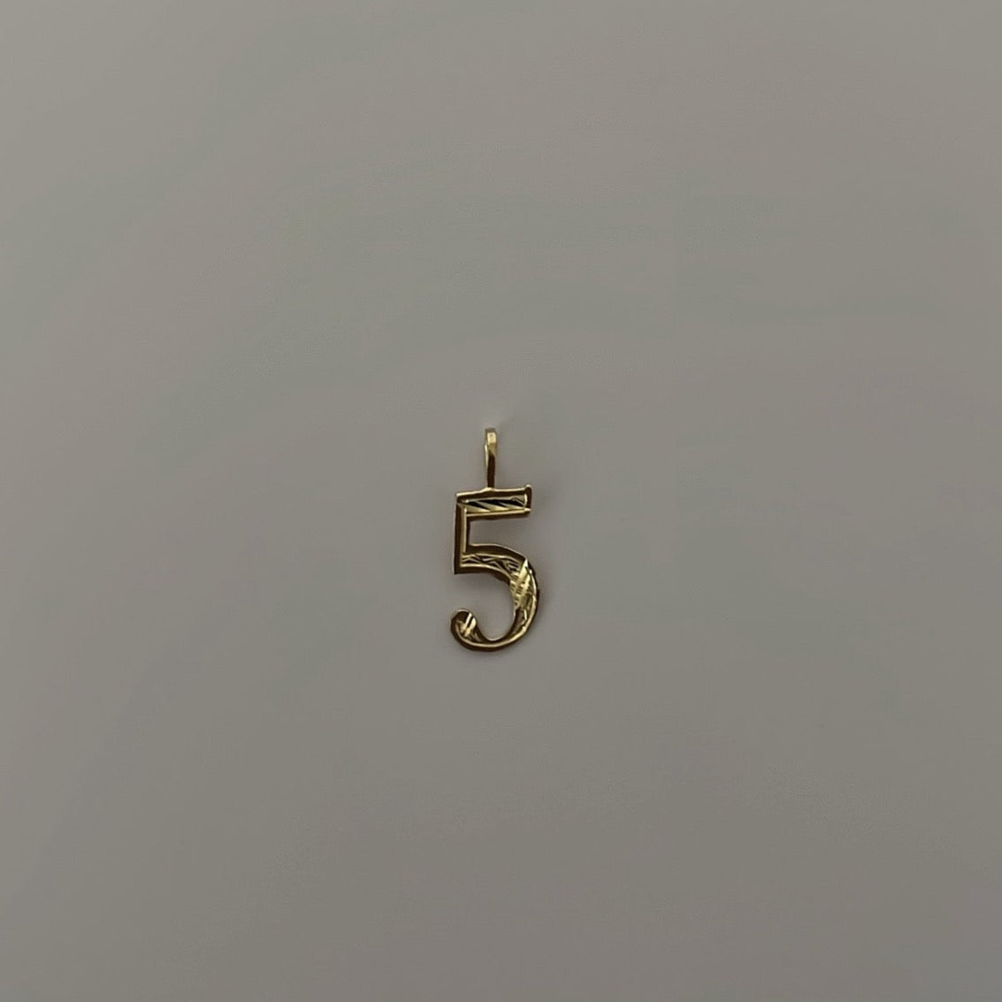 14k solid gold diamond-cut number charms