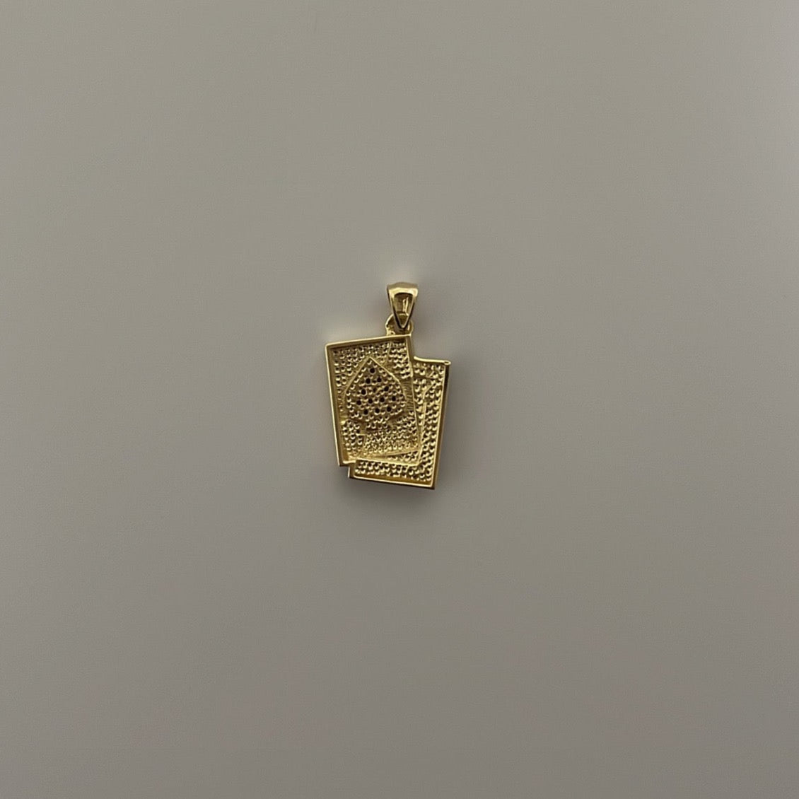 14K solid gold Ace & king spade poker card charm