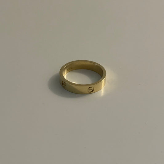 14K Yellow Gold Screw Motif Band Ring