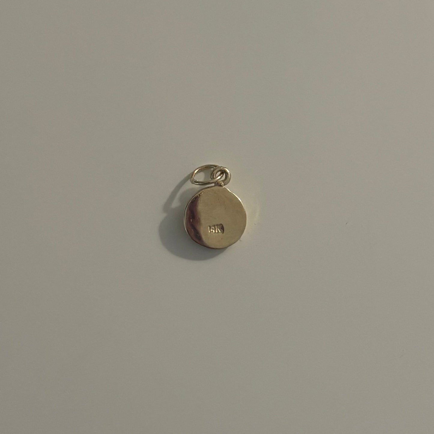 14K Yellow Gold Moon Face Charm