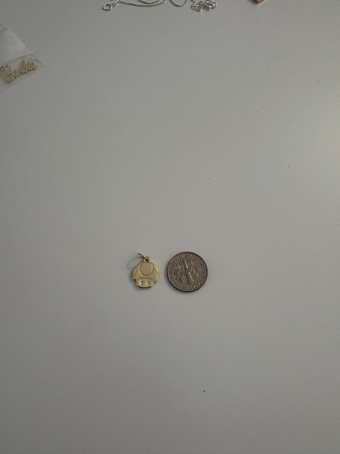 14K Yellow Gold Mario-Style Mushroom Charm