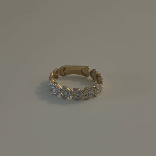10K Gold Diamond Heart Ring