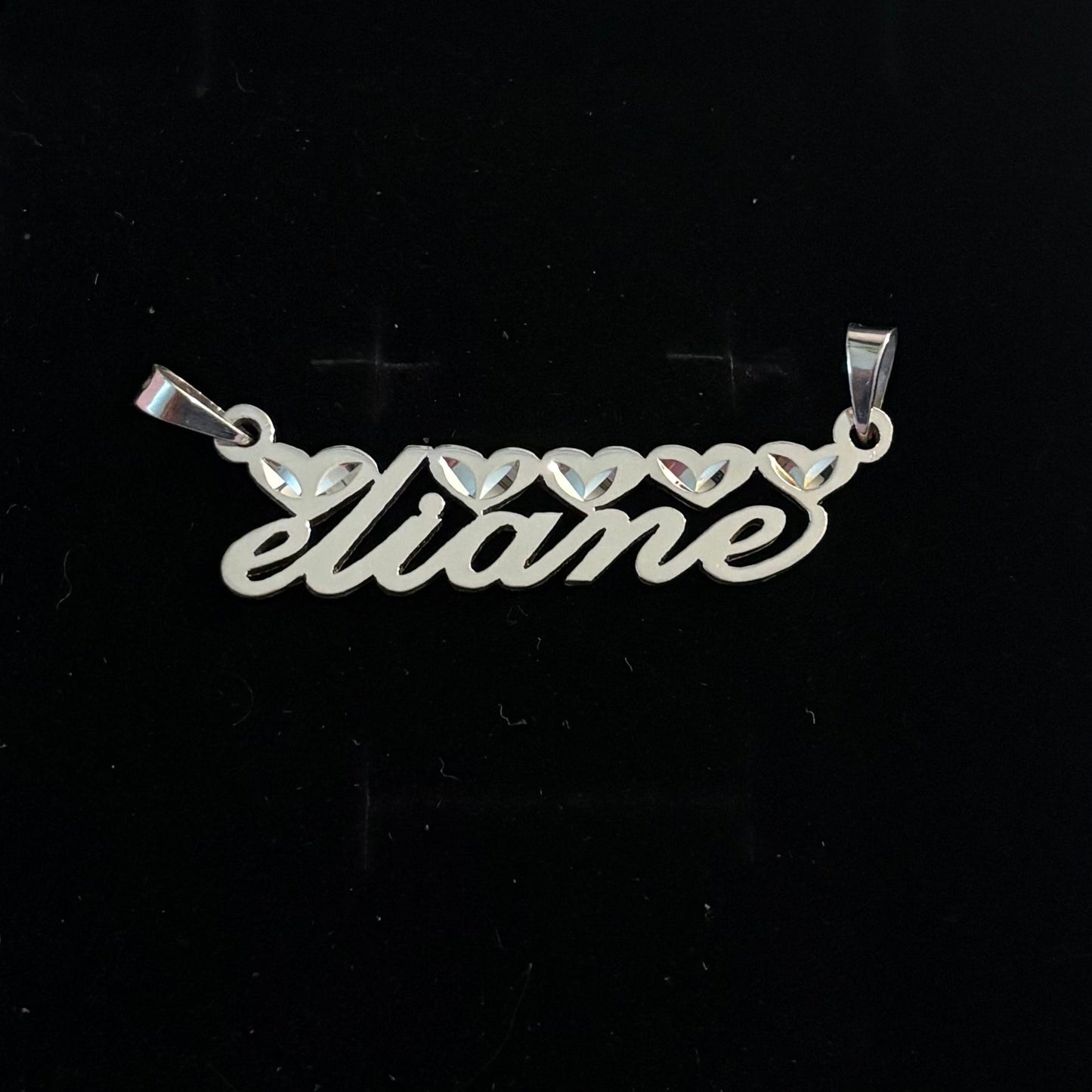925 Sterling Silver Custom Nameplate Pendant – Personalized Name Design