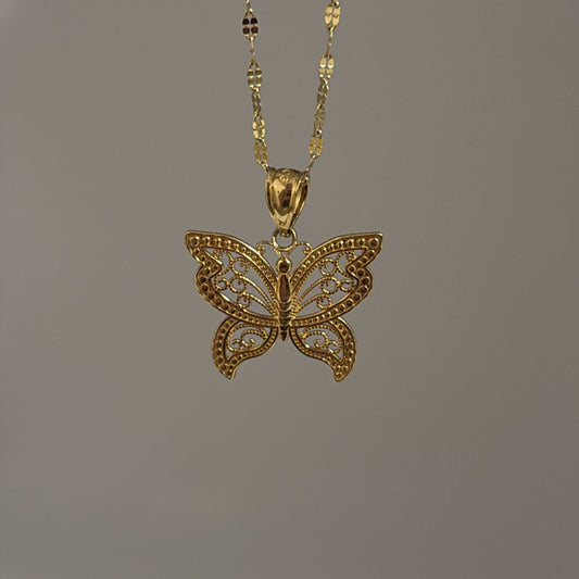 14k butterfly charm