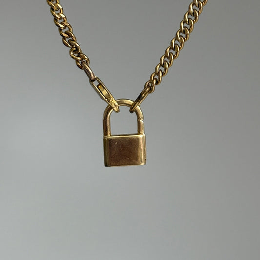 14K Yellow Gold Mini Padlock Charm – Engravable