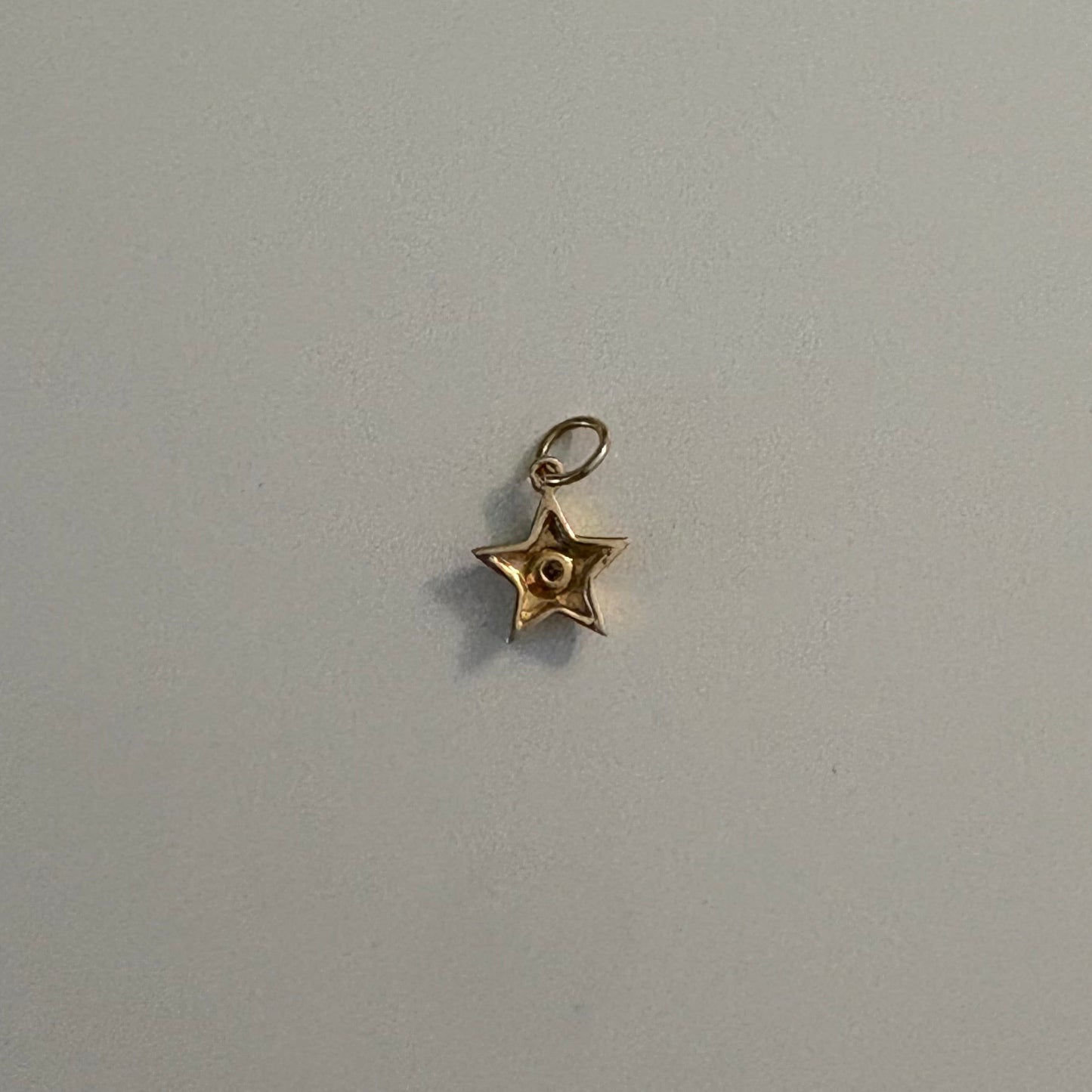 14K Gold Diamond Star Charm Pendant