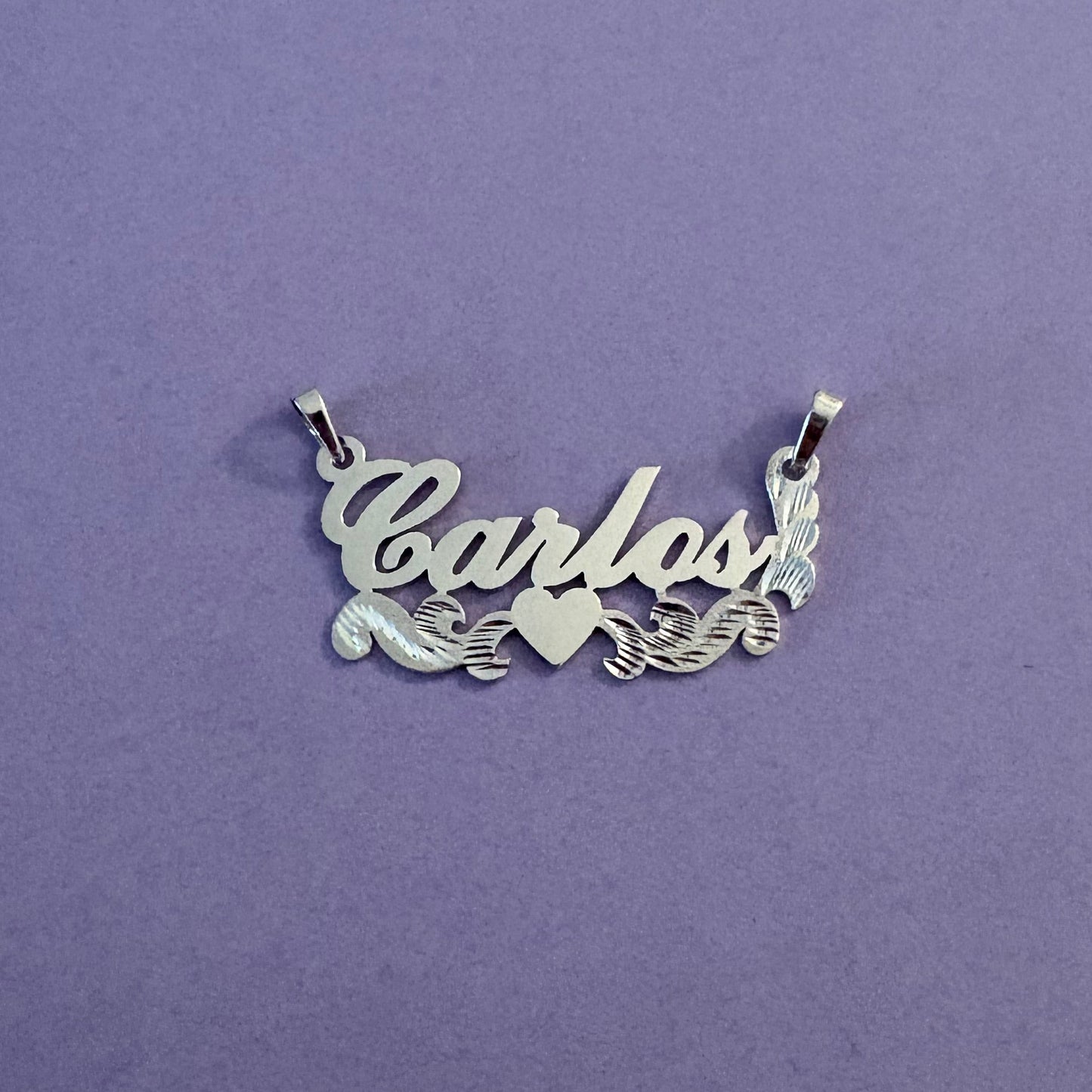 925 Sterling Silver Custom Nameplate Pendant – Personalized Name Design