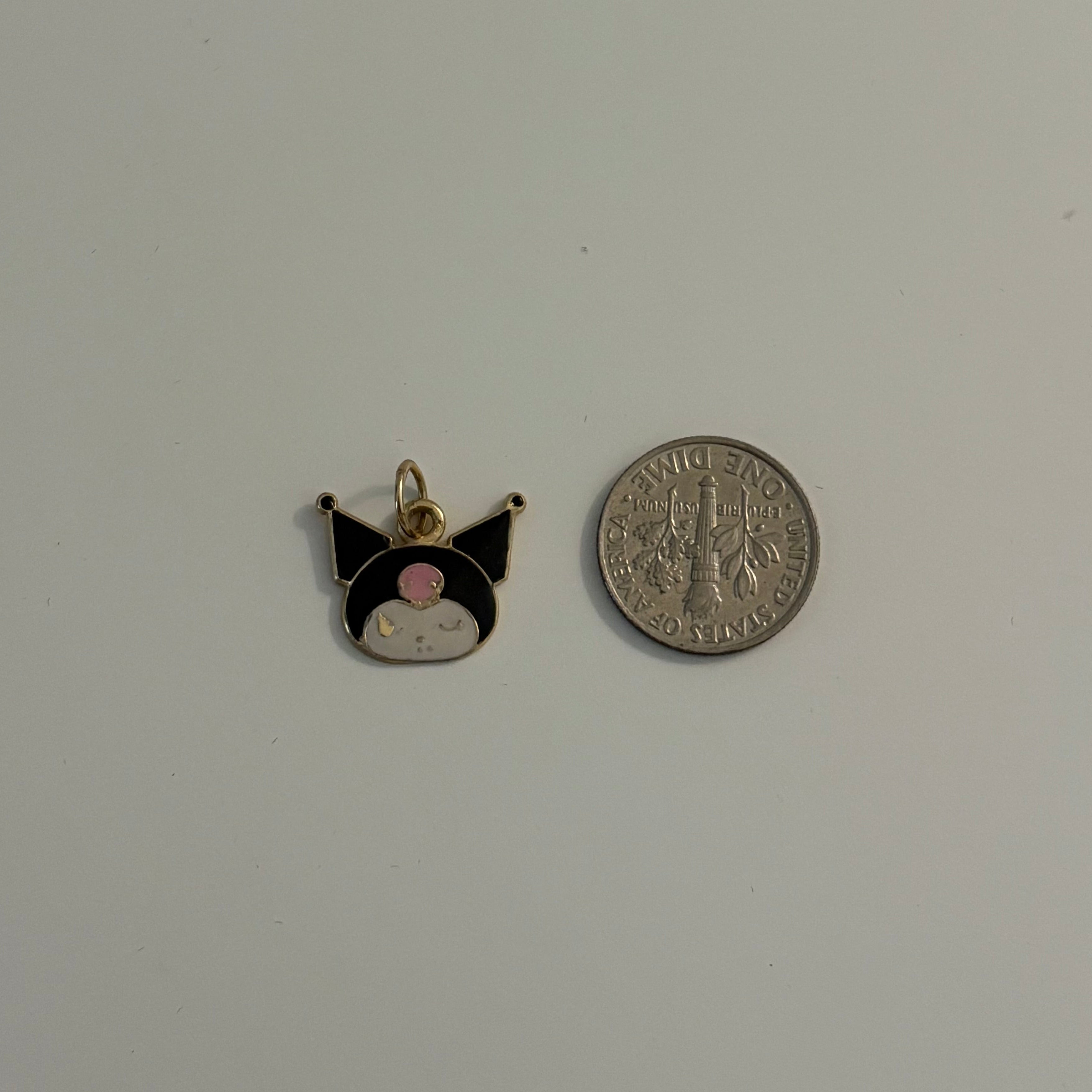 PANDEAD_OID Revolution GYAROMI ギャロミ Pre-Loved Enamel Kuromi Head Charm – Tested 14K Yellow Gold | 16.4