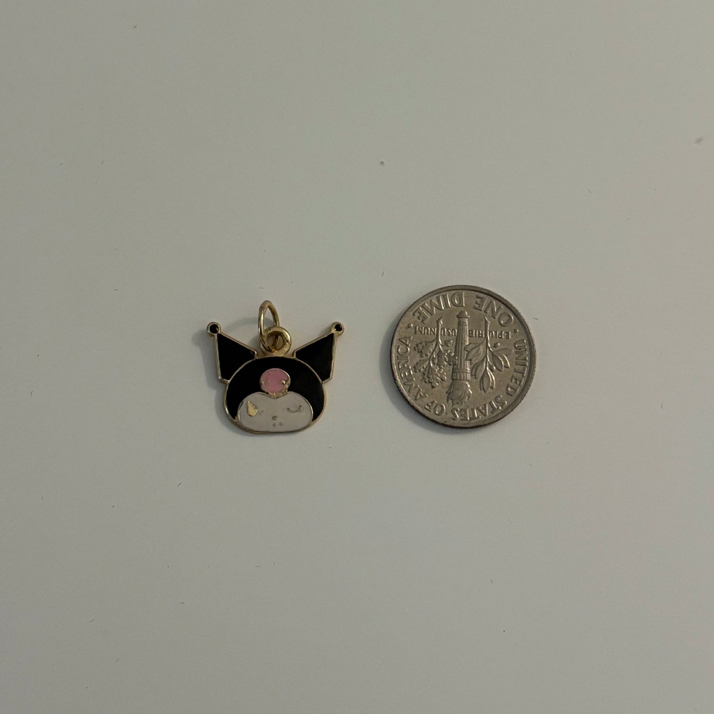 14K Yellow Gold Pre-Loved Enamel Kuromi Head Charm