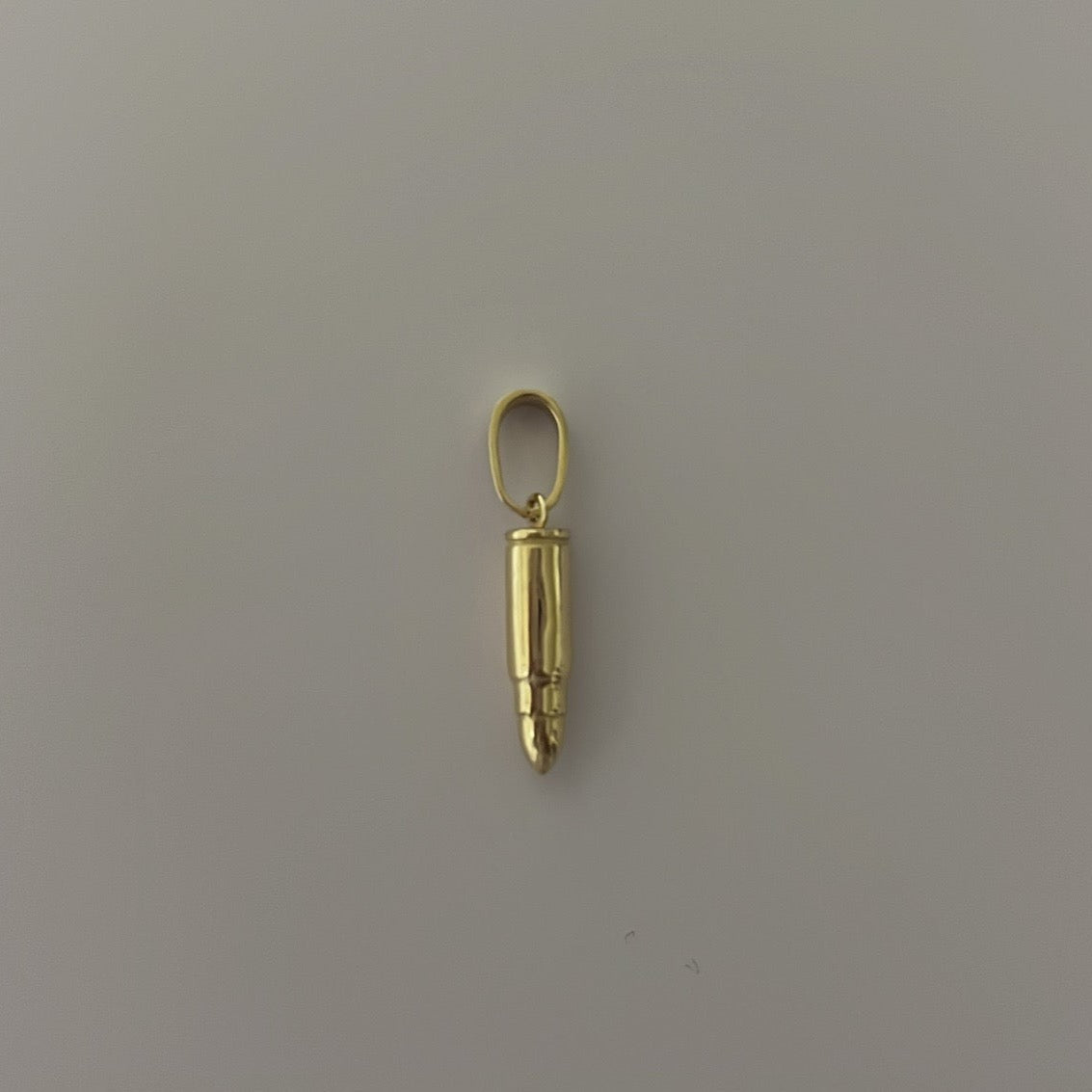 14K solid gold bullet charm