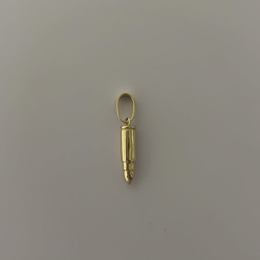 14K solid gold bullet charm