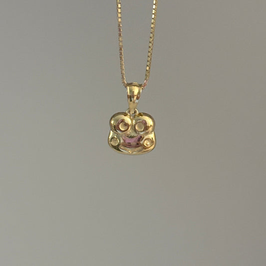 14K Gold Keroppi Charm – 3D Head Design