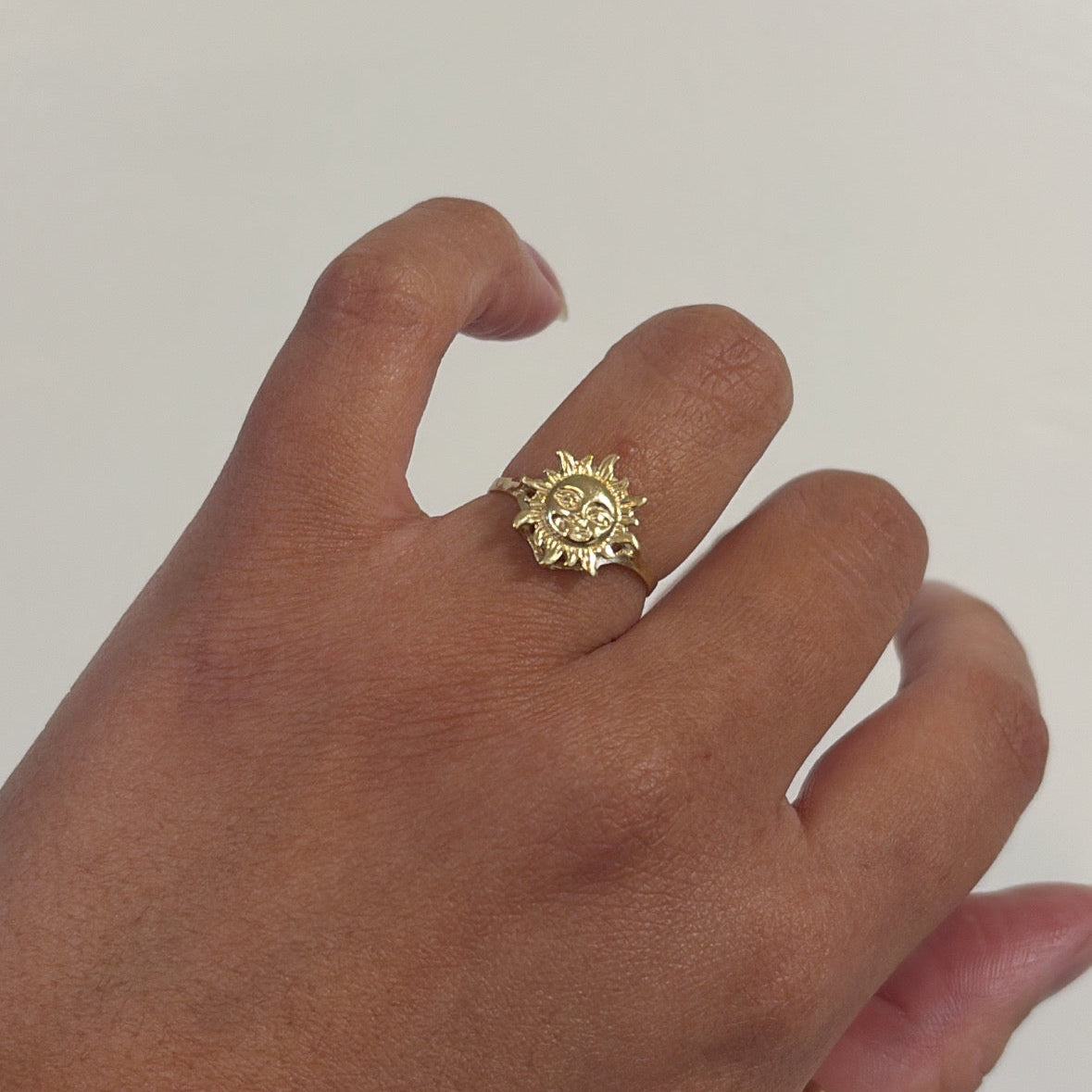 14k Sun and Moon ring