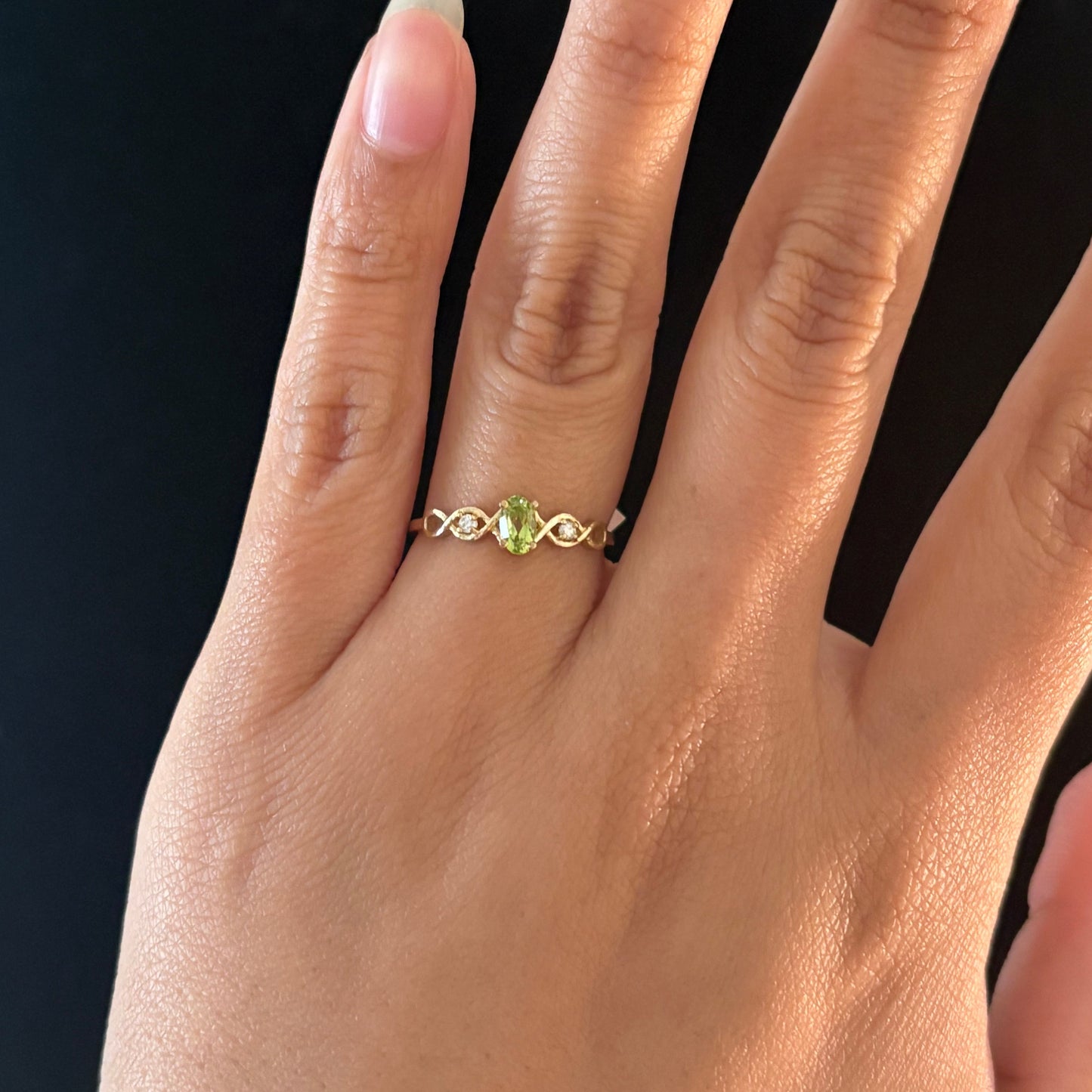 10K Yellow Gold Genuine Birthstone & Diamond Ring | 12 Birthstone Options