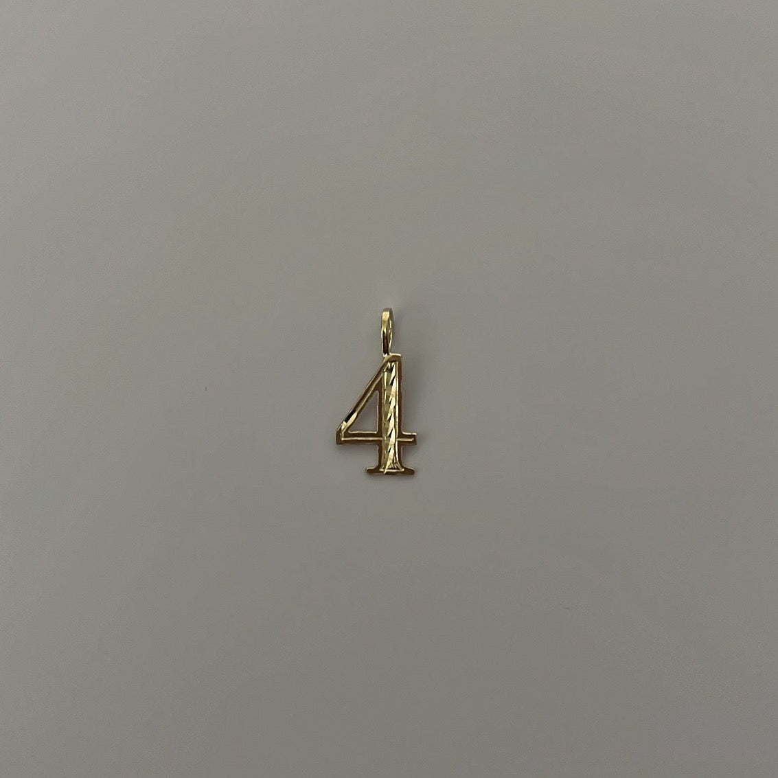 14k solid gold diamond-cut number charms