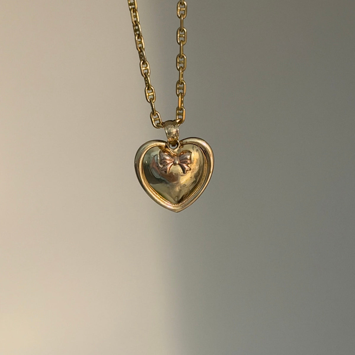 14K Yellow Gold “I Am” Opening Heart Bow Charm