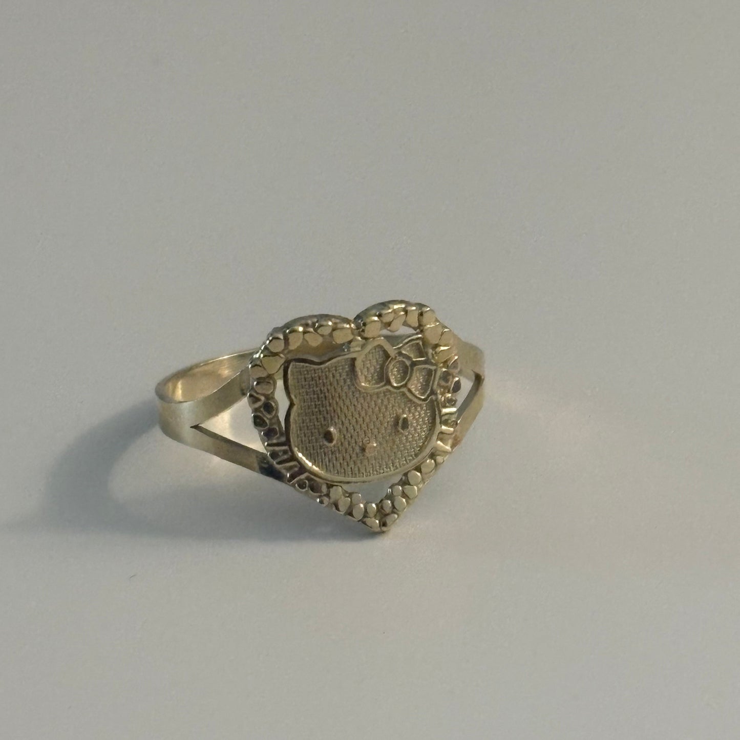 10K Gold Hello Kitty-Inspired Heart Ring