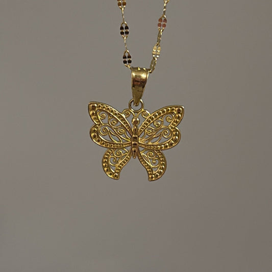 14k butterfly charm