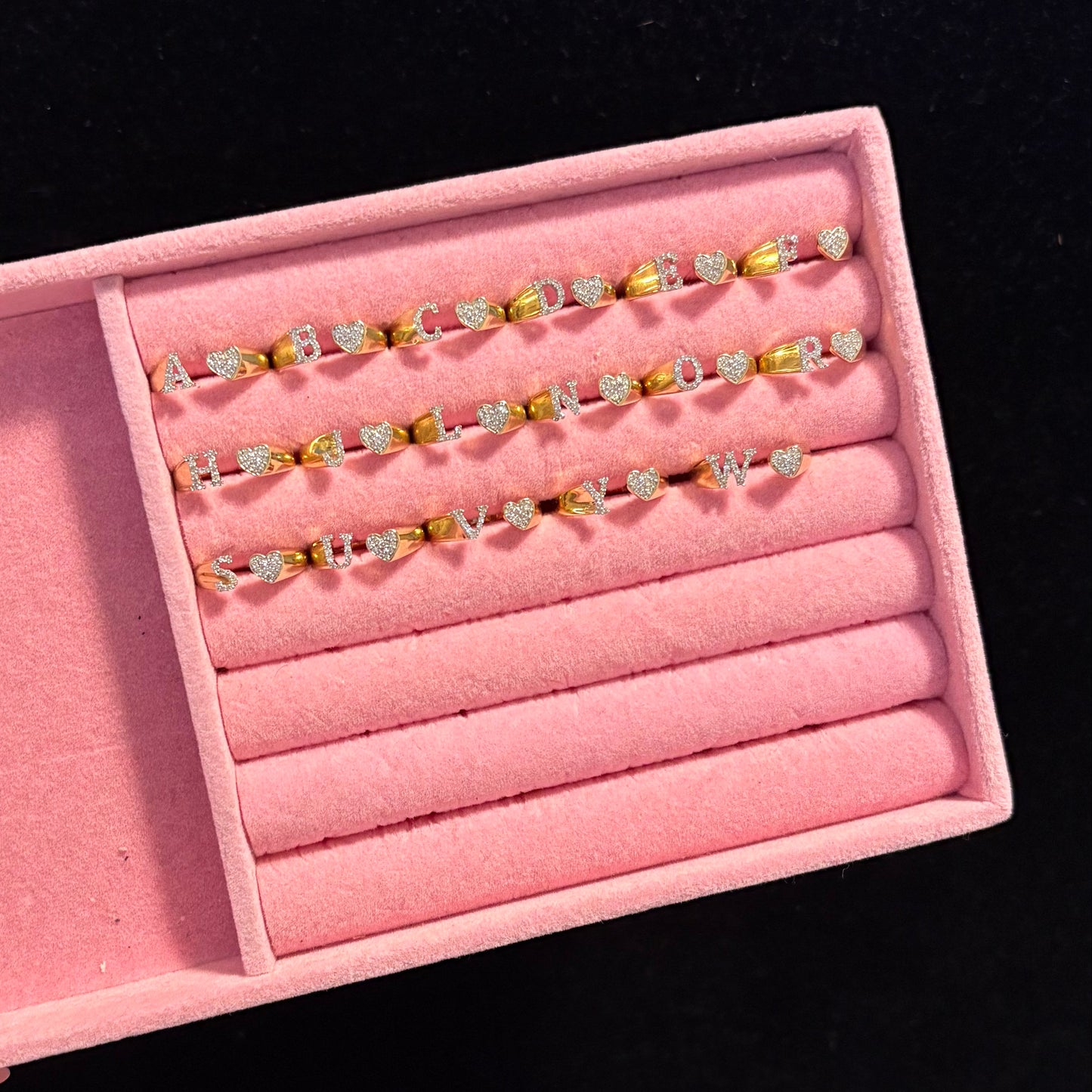 Diamond Initial Heart Ring – 14K & 10K Gold | Natural Diamonds