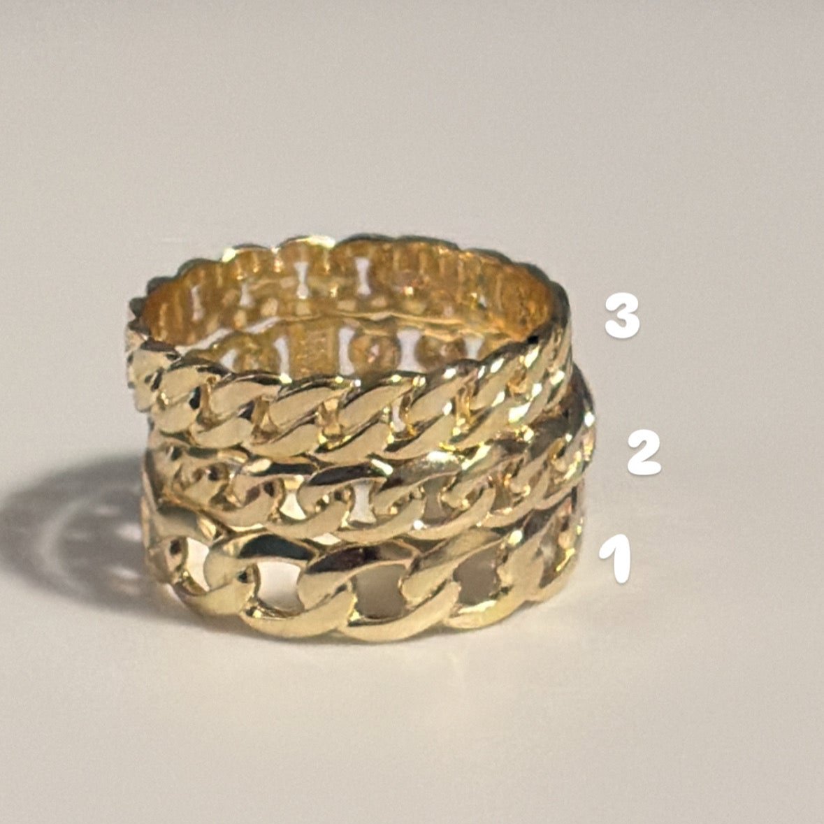 14k solid gold cuban rings