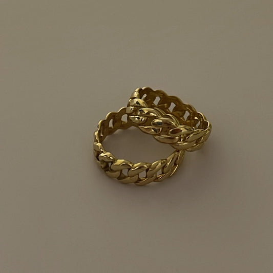 14k solid gold cuban ring