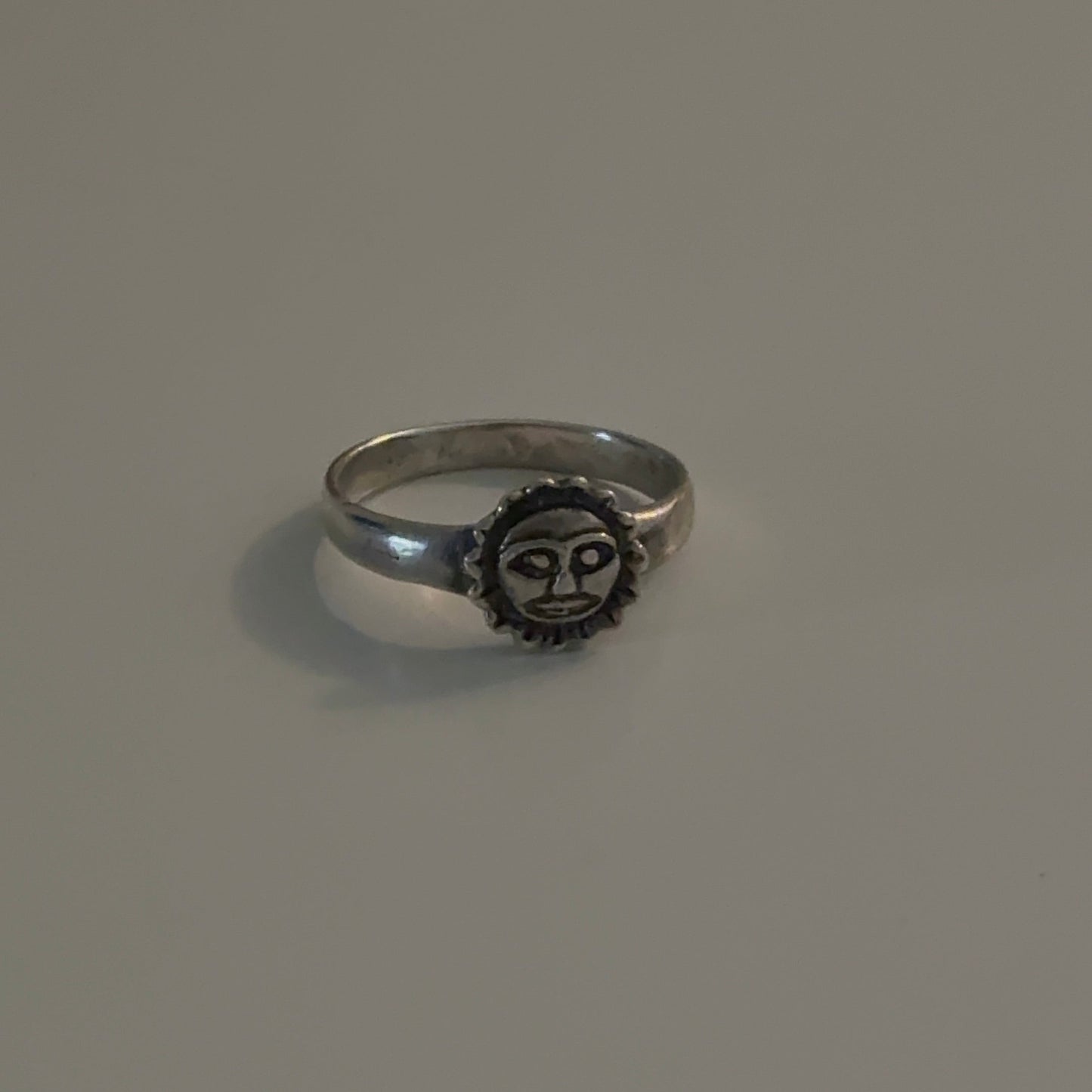 Sterling Silver 925 Sun Face Ring