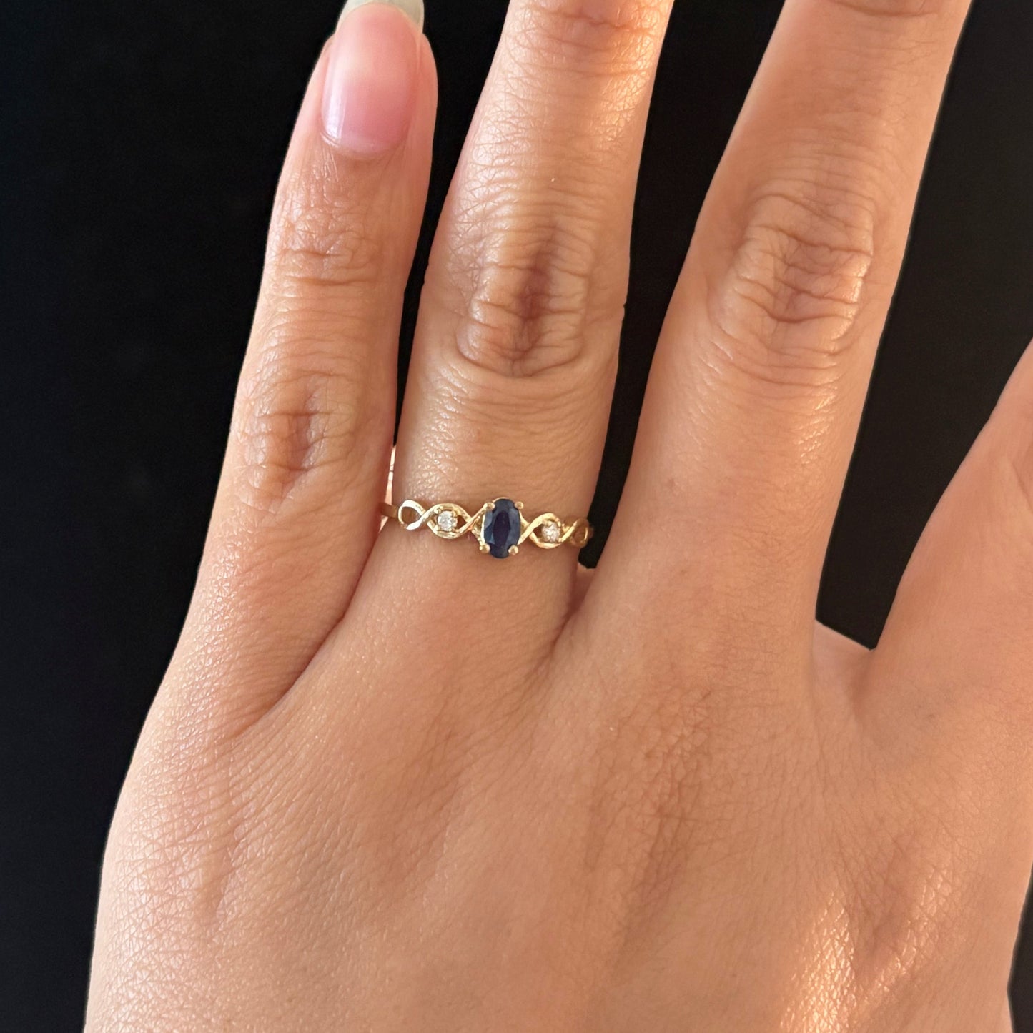 10K Yellow Gold Genuine Birthstone & Diamond Ring | 12 Birthstone Options