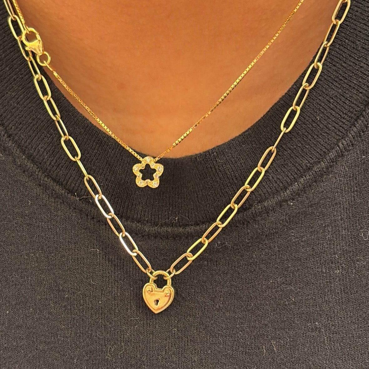 14k STAR/FLOWER necklace