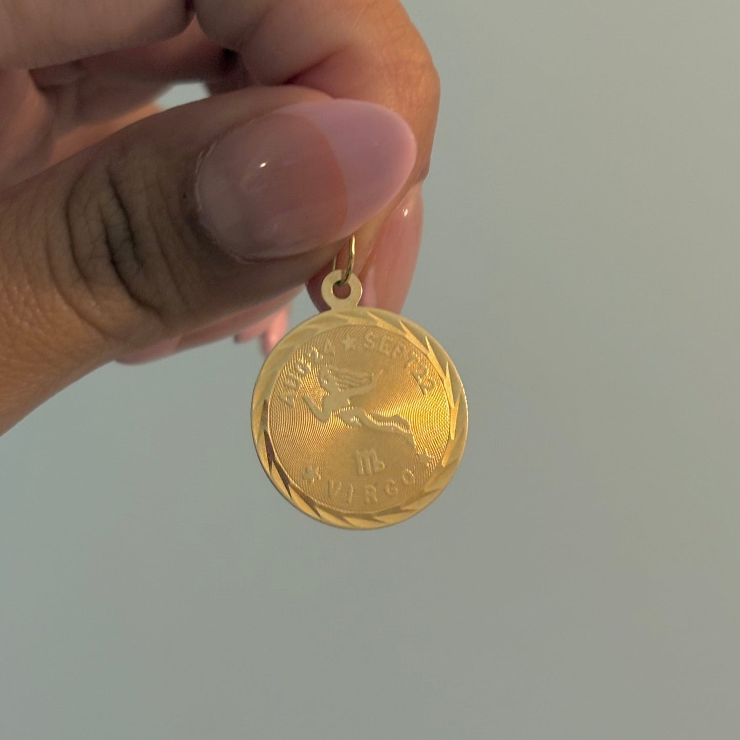 Vintage 14K Gold Virgo Zodiac Charm Pendant
