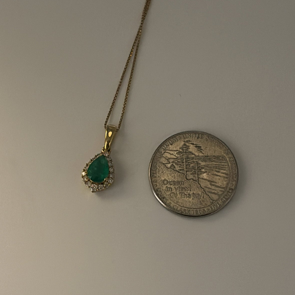 10K emerald necklace