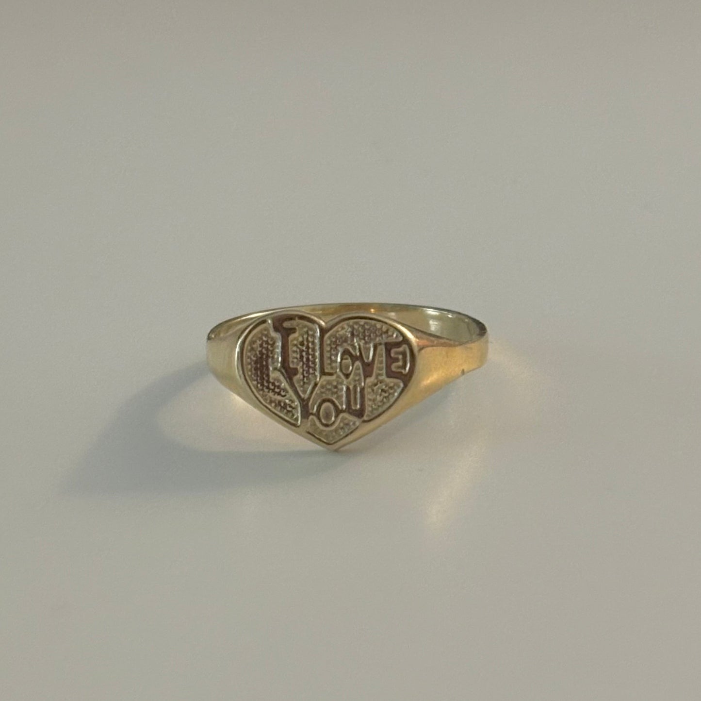 10K Yellow Gold “I Love You” Heart Ring