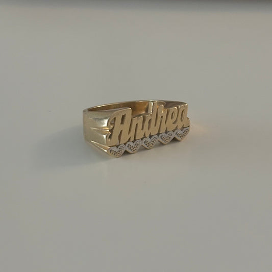 Vintage “Andrea” Name Ring - 14K Solid Gold