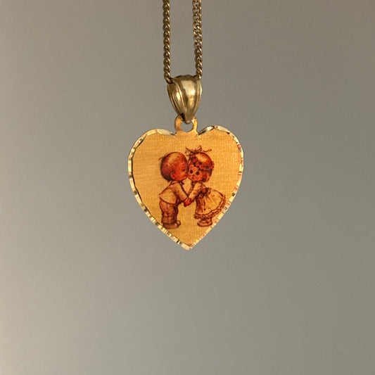 14K Gold Sweethearts Heart Charm Pendant