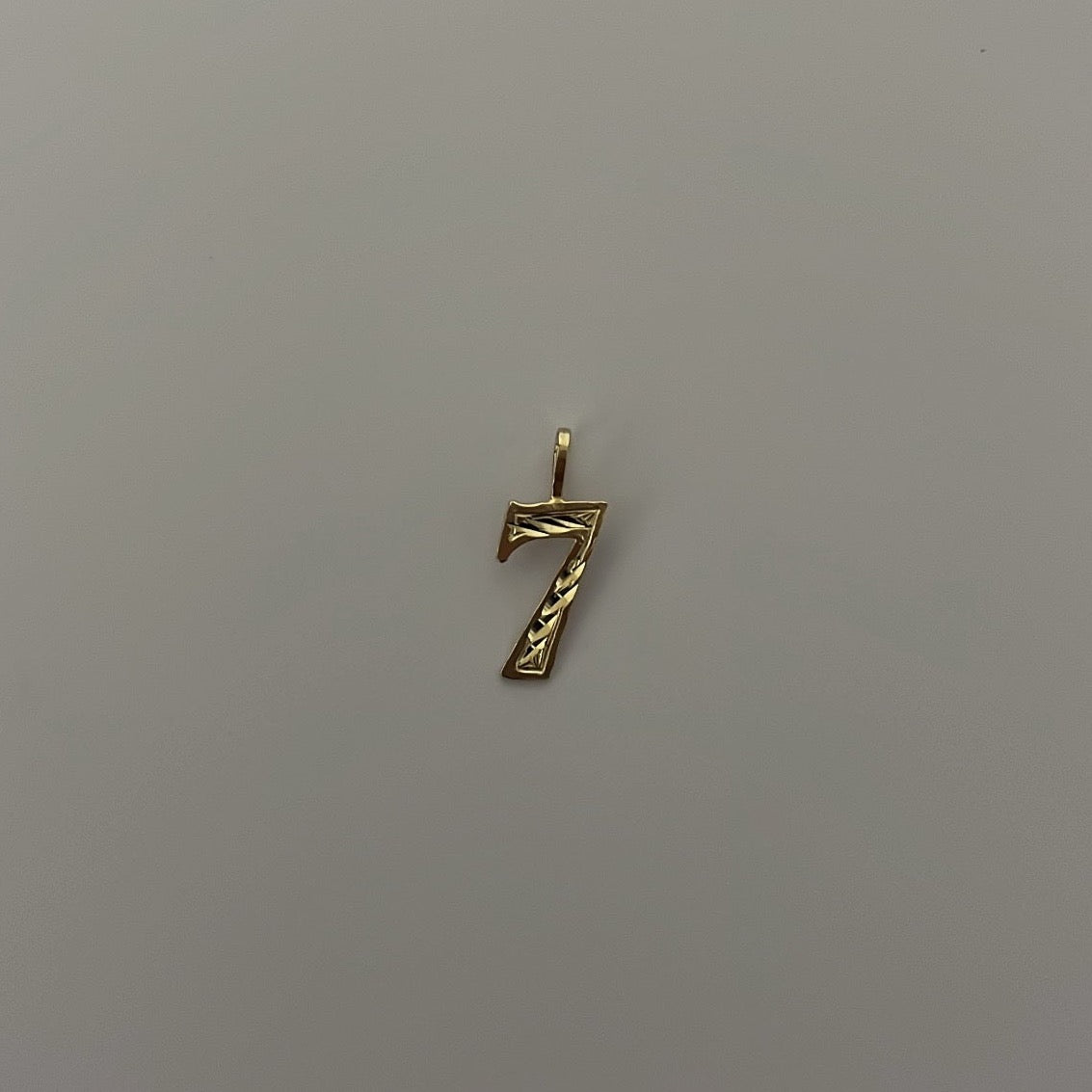 14k solid gold diamond-cut number charms