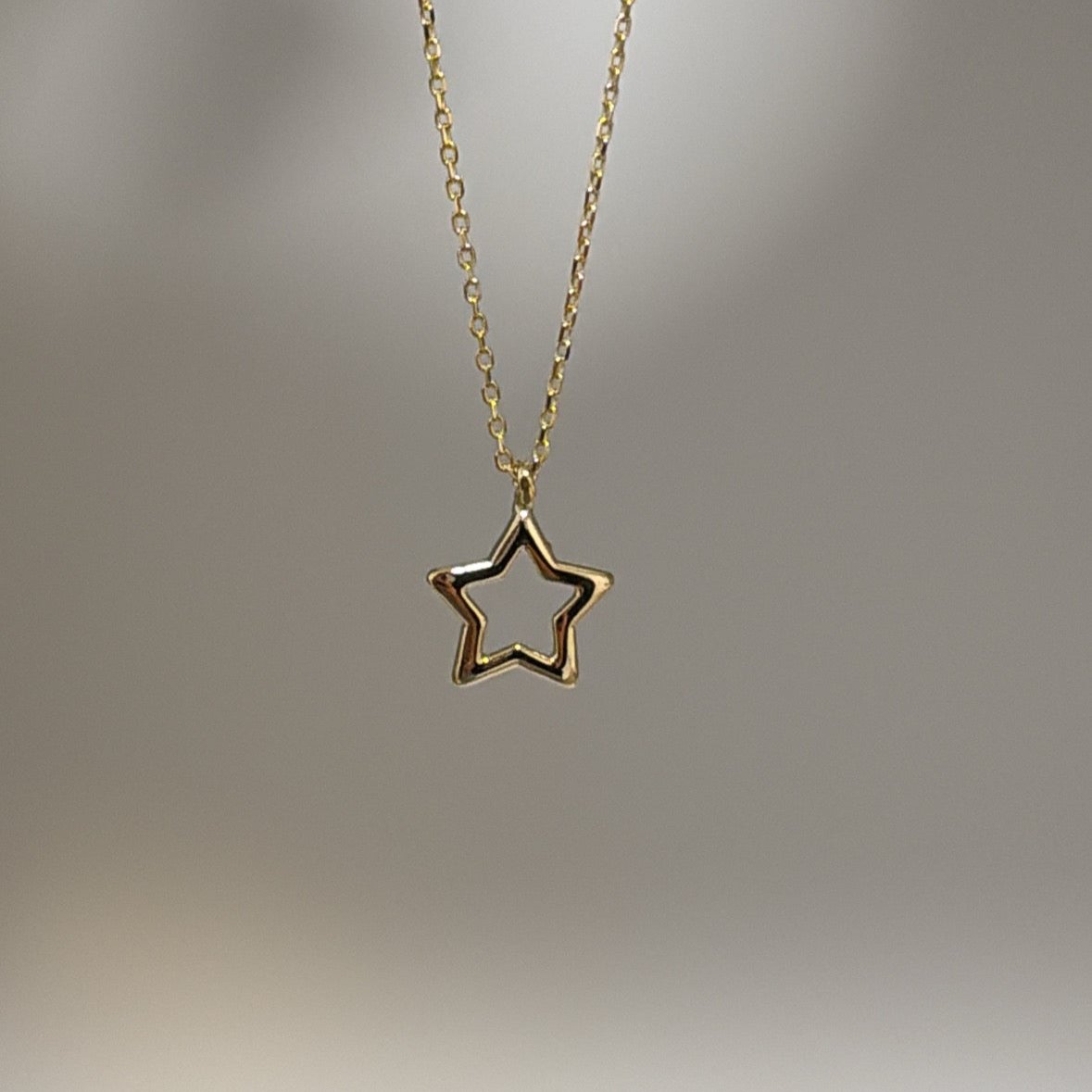 14k solid gold star necklace