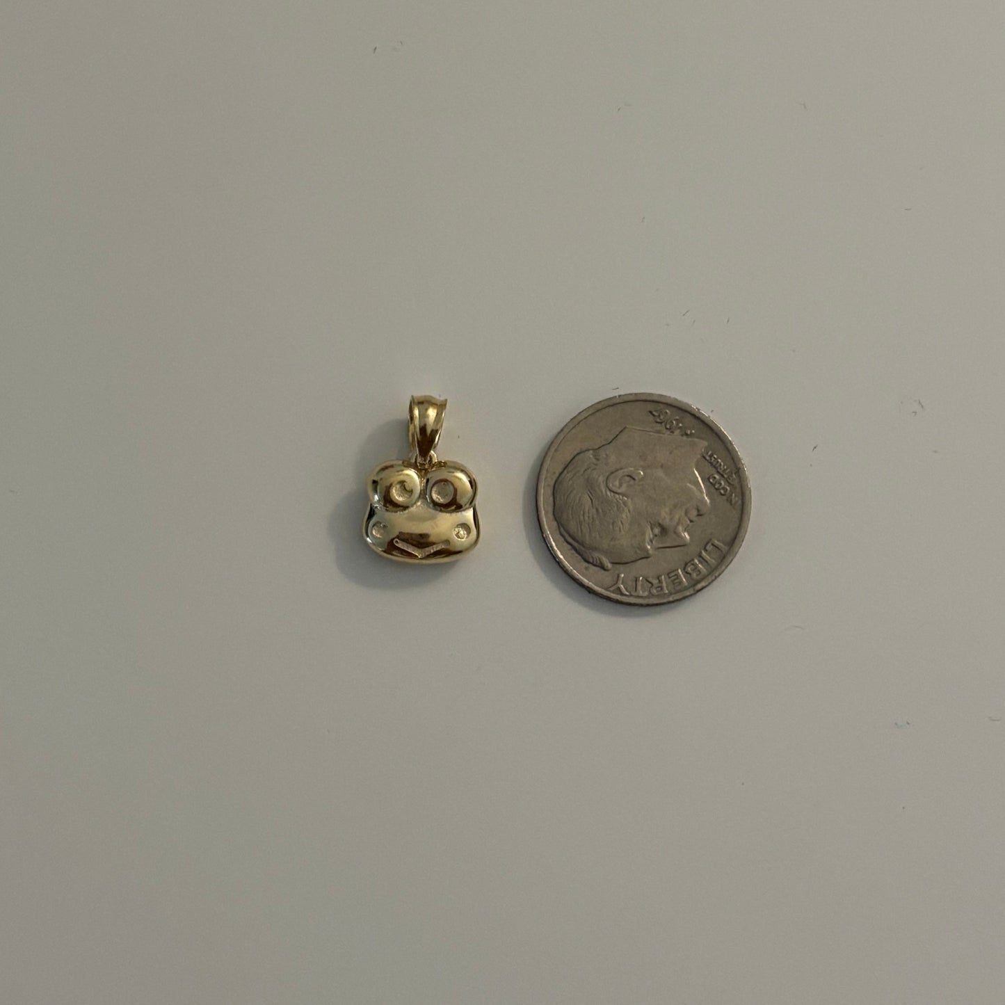 14K Gold Keroppi Charm – 3D Head Design