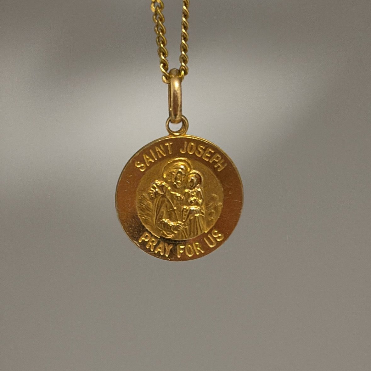 14K Saint Joseph medallion