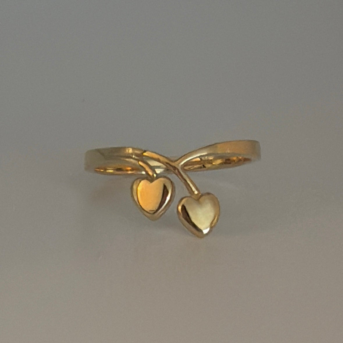  14k gold cherry heart ring