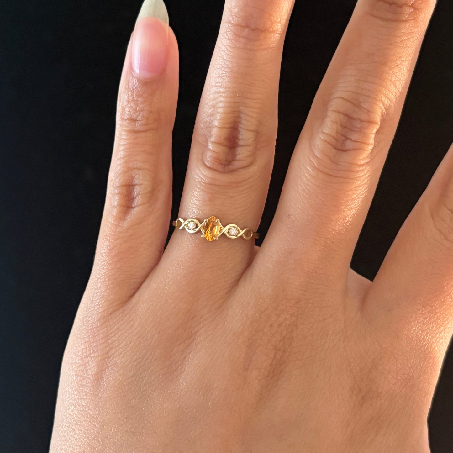 10K Yellow Gold Genuine Birthstone & Diamond Ring | 12 Birthstone Options