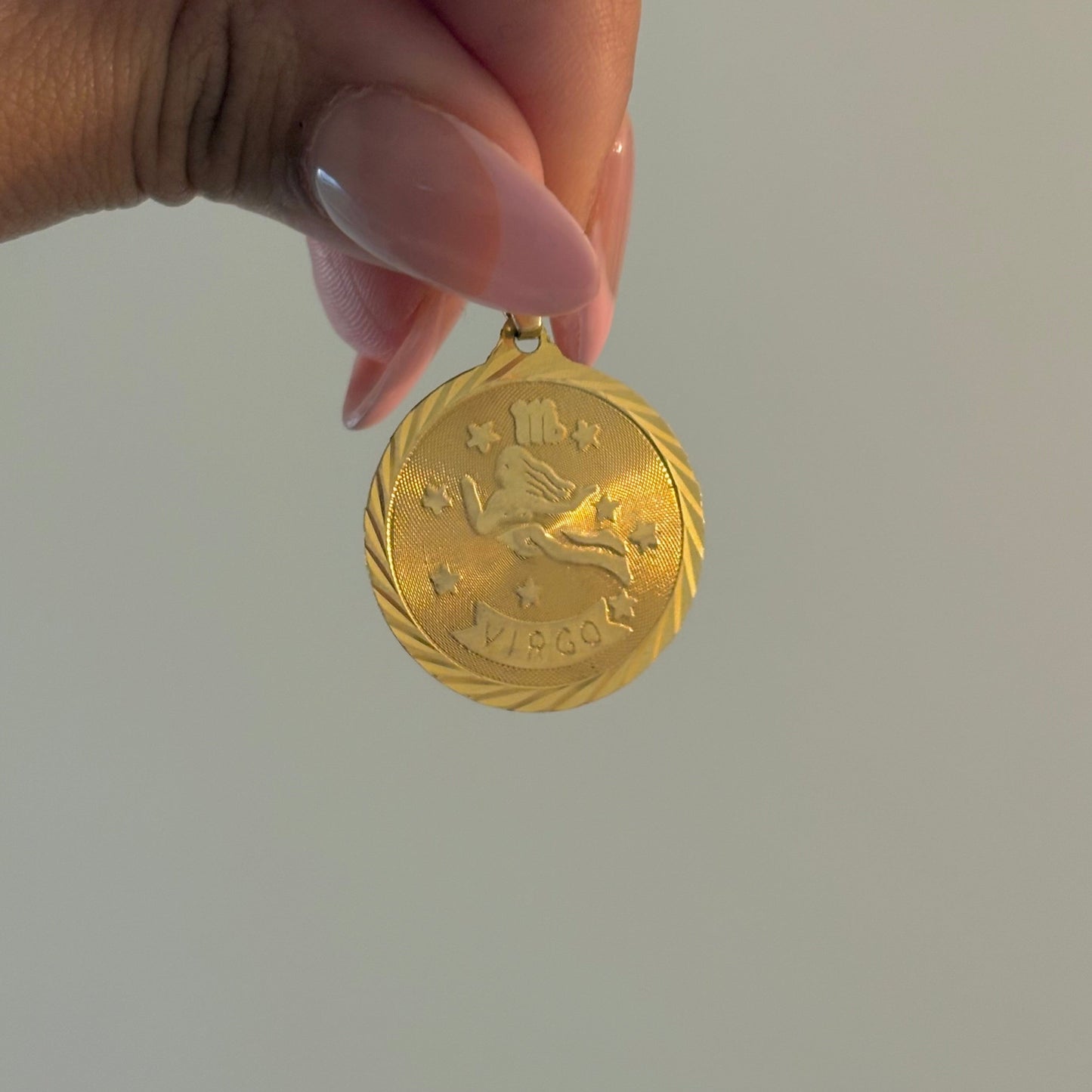 Vintage 14K Gold Virgo Zodiac Charm Pendant
