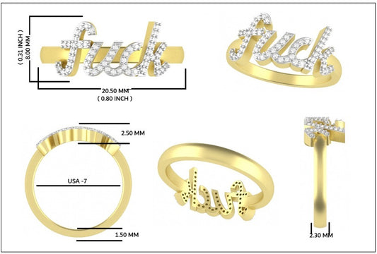 (deposit only) Custom Cursive Diamond Ring – 10K or 14K CAD Designed