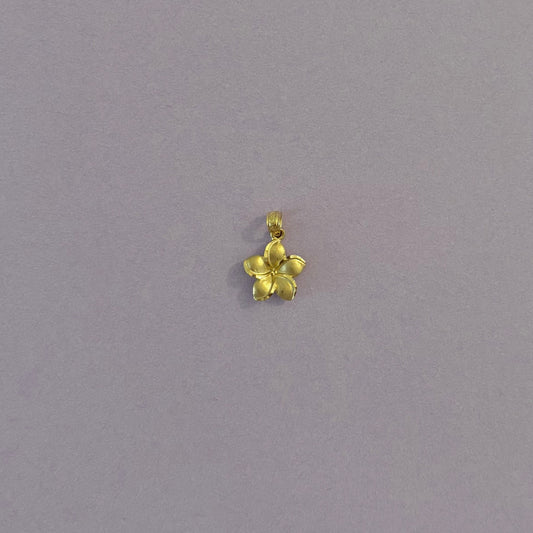 14K Gold Plumeria Flower Charm