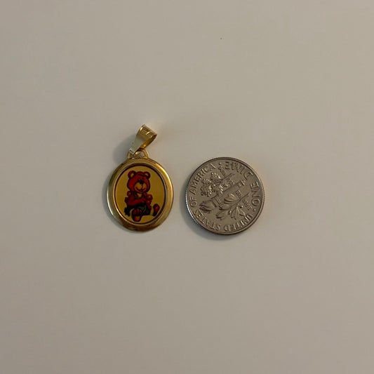 Vintage Italian Teddy Bear Pendant in 14K Gold
