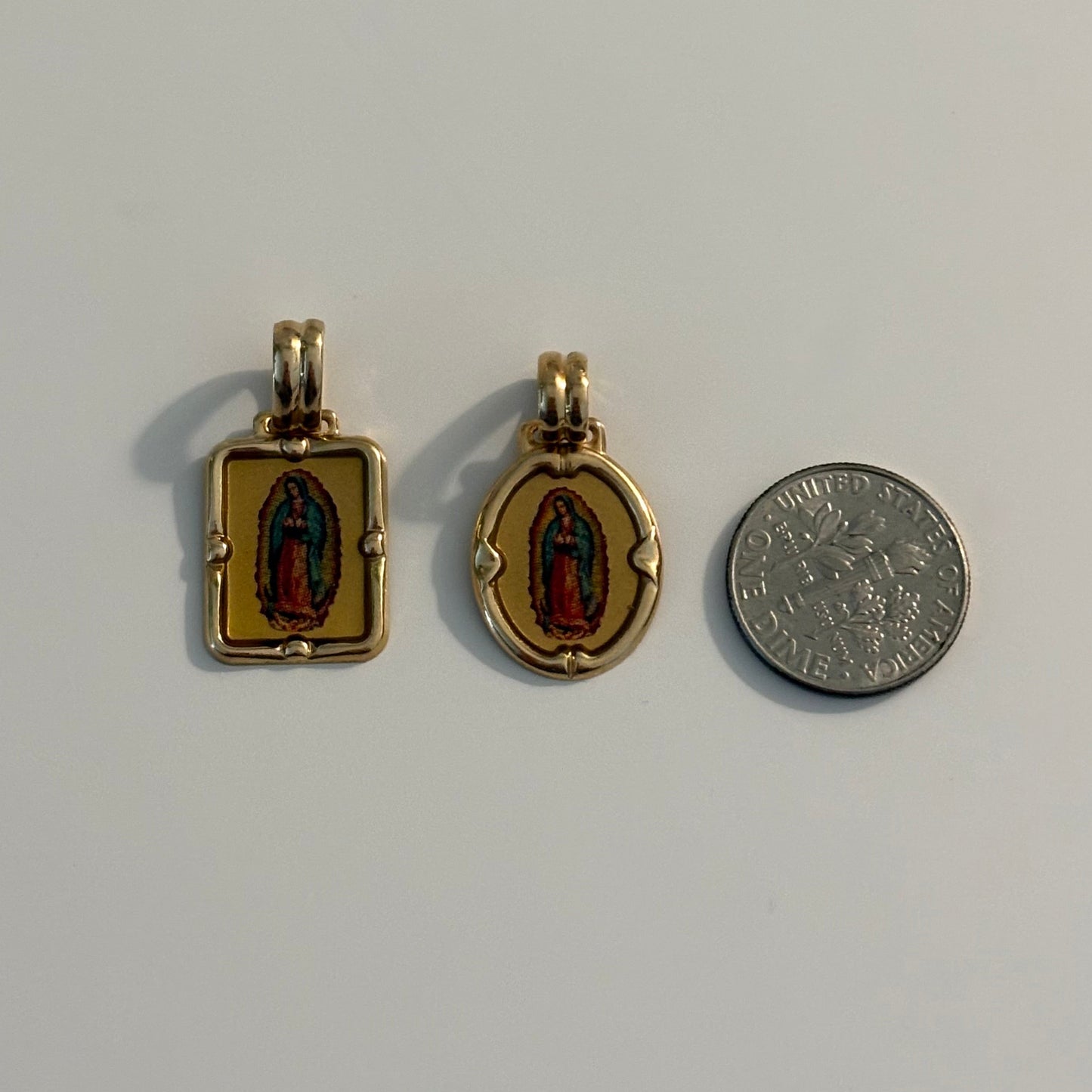 Italian 14K Gold Virgen de Guadalupe  Pendant