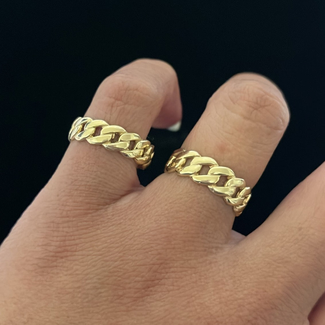 14k solid gold cuban ring