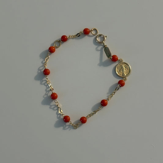 Luisiana by Maggini Baby Coral Bracelet – 14K Yellow Gold | Made in Italy