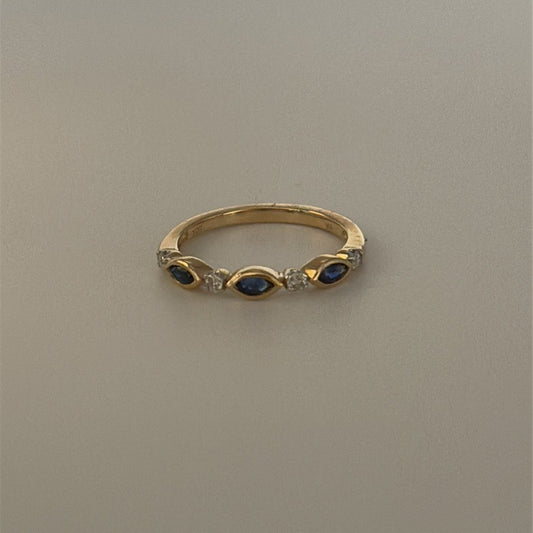 10k sapphire and diamond ring