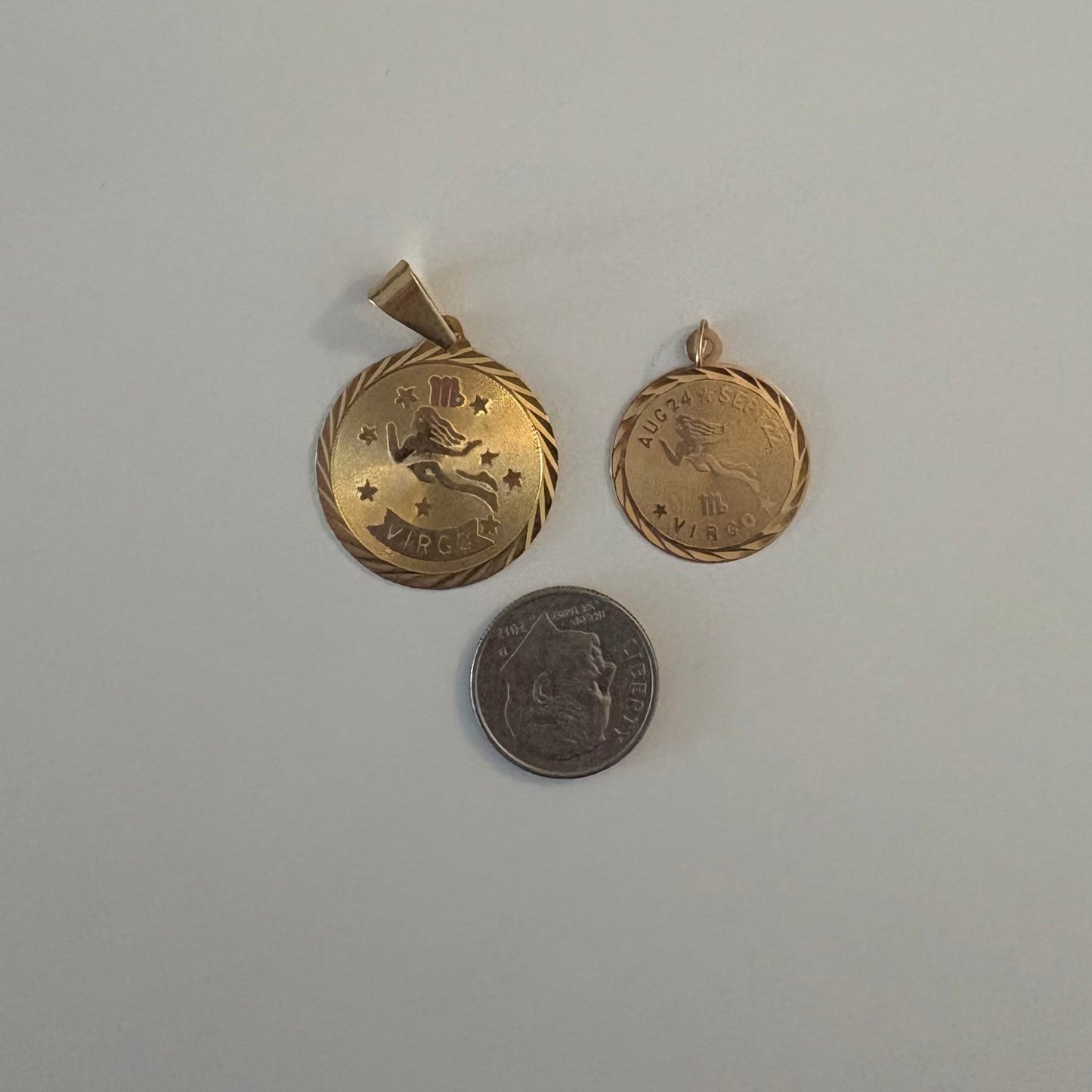 Vintage 14K Gold Virgo Zodiac Charm Pendant