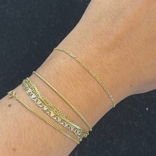 14k figaro bracelet